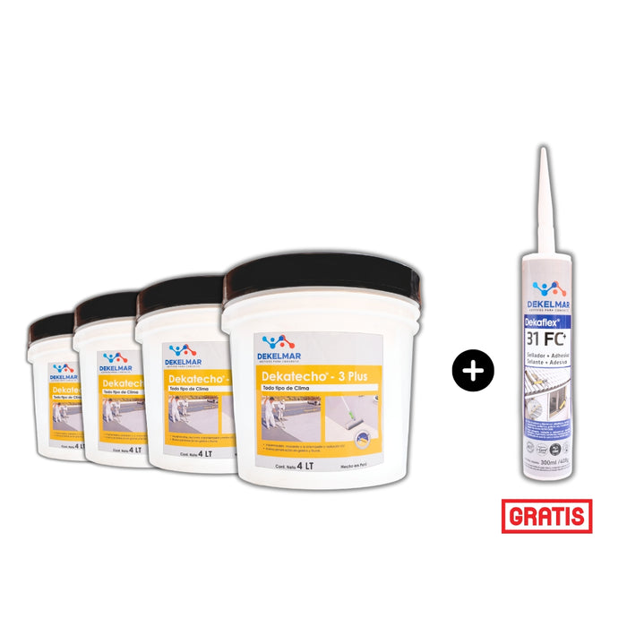 Pack 4 Unidades de Dekatecho 3 Plus® Galón 4 Lt + Dekaflex GRATIS